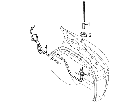 1997 Pontiac Grand Prix Antenna Cable Diagram for 10259715