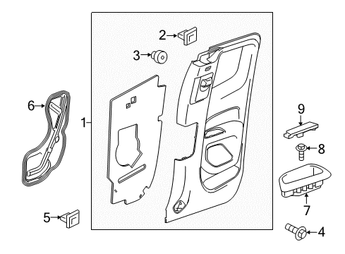 2022 GMC Canyon Interior Trim - Rear Door Diagram