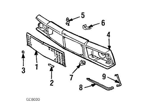 1984 Chevy El Camino Ornament Diagram for 14011341