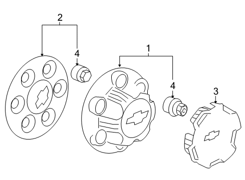 2007 Chevy Suburban 2500 Wheel Covers & Trim Diagram