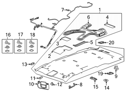2022 GMC Yukon Interior Trim - Roof Diagram