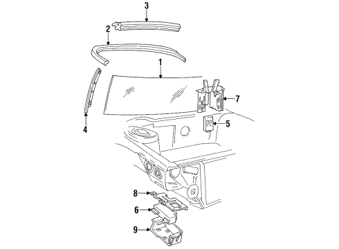 1999 Pontiac Bonneville Windshield Glass Diagram