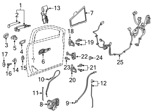2020 Cadillac XT5 Handle, Outside Insert, Rear Diagram for 13517519