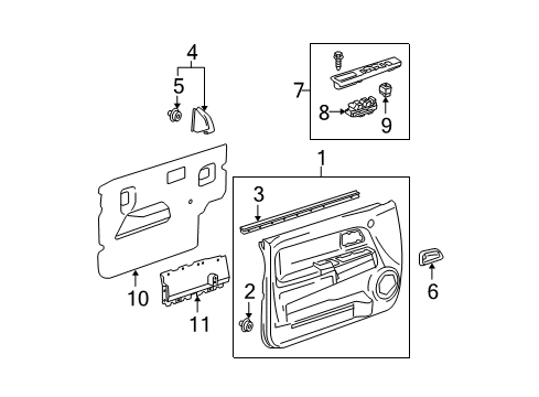2006 Chevy Colorado Upper Weatherstrip, Front Driver Side Diagram for 15170062