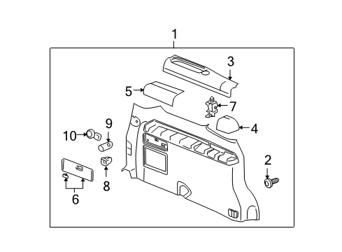 2006 Chevy Uplander Cup Holder, Gray, Rear Diagram for 15932811