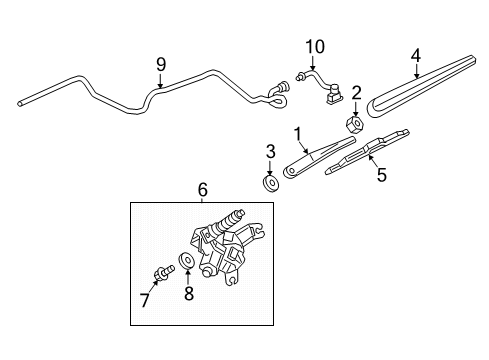 2019 GMC Terrain Wiper Arm Grommet, Rear Diagram for 84544232