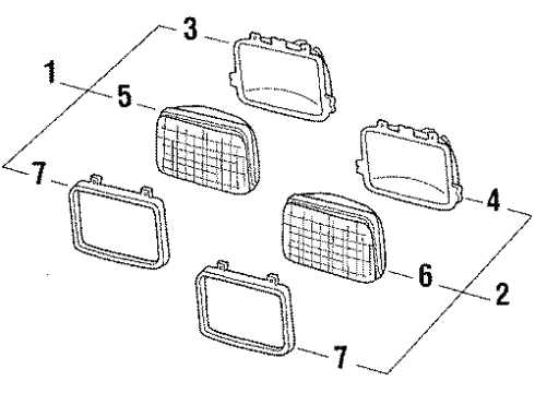 1985 Pontiac J2000 Sunbird Headlamps Diagram