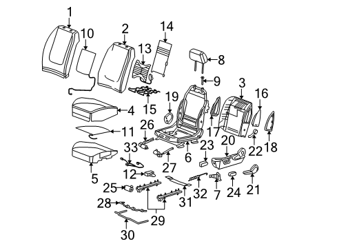 2006 Pontiac G6 Front Seat Components Diagram
