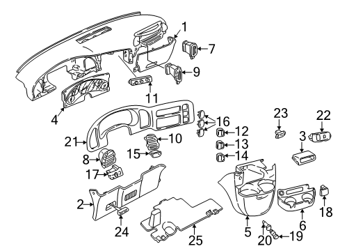 2004 GMC Safari A/C & Heater Control Units Diagram