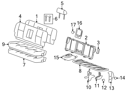 2011 Chevy Silverado 1500 Rear Seat Components Diagram 1 - Thumbnail
