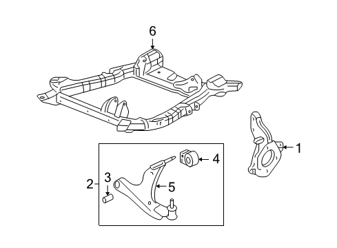 2009 Pontiac Torrent Lower Control Arm, Passenger Side Diagram for 25919635
