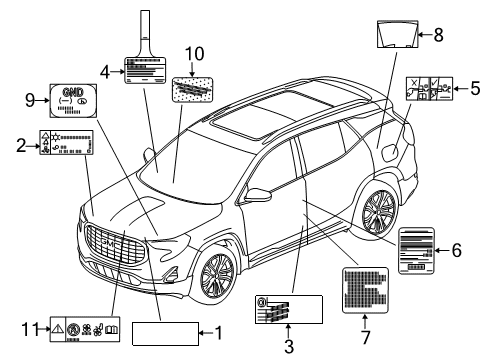 2019 GMC Terrain Information Labels Diagram