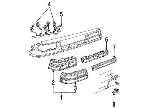 1991 Pontiac Grand Am Lens, Driver Side Diagram for 16509849