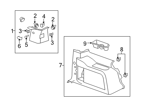 2010 Cadillac Escalade Lower Quarter Trim, Driver Side Diagram for 15904065