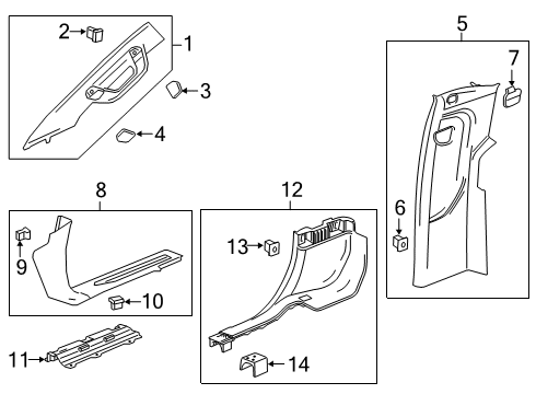 2023 Chevy Silverado 1500 Interior Trim - Cab Diagram