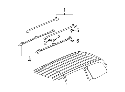 2008 Chevy Uplander Side Rail, Silver, Passenger Side Diagram for 25875986