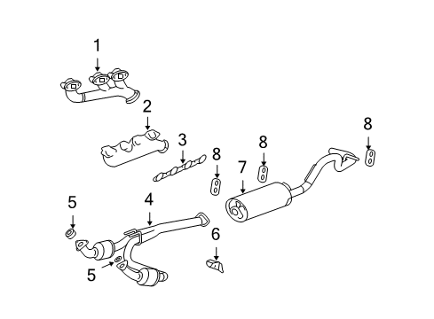 2008 GMC Savana 1500 Catalytic Converter Diagram for 15853445