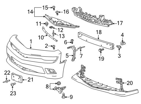 2014 Chevy Camaro Front Bumper Diagram 2 - Thumbnail