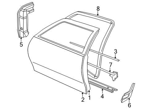 2004 Pontiac Sunfire Door & Components Diagram