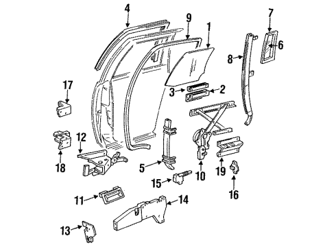1993 Buick Roadmaster Lock, Rear Driver Side Diagram for 16630051