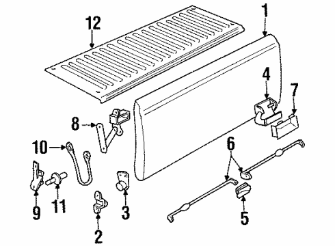 1994 GMC C3500 Tail Gate Diagram