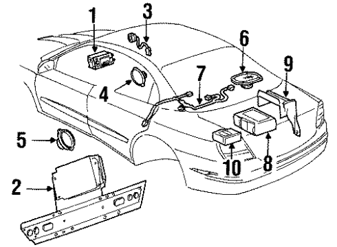 2001 Oldsmobile Aurora Front Driver Speaker Diagram for 25659140