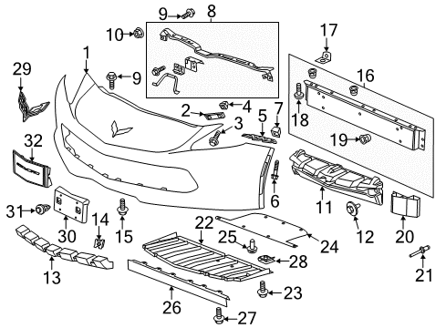 2015 Chevy Corvette Battery Nut Diagram for 11514517