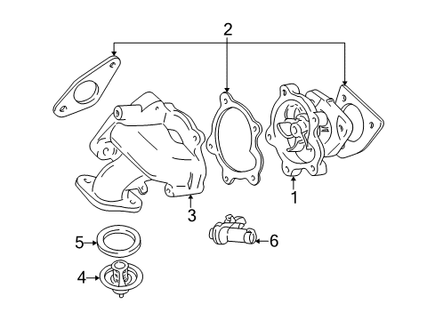 1999 Pontiac Sunfire Cooling System, Radiator, Water Pump, Cooling Fan Diagram 2 - Thumbnail
