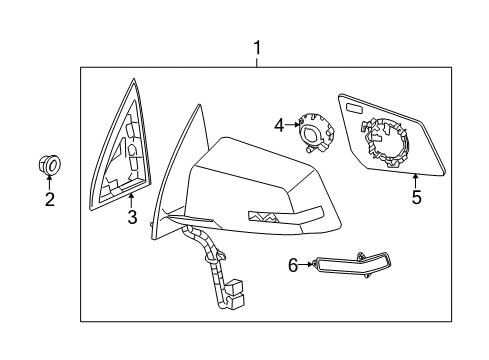 2007 Saturn Outlook Outside Mirrors Diagram 1 - Thumbnail