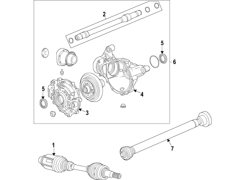 2020 Cadillac CT4 Front Axle, Drive Axles, Propeller Shaft Diagram