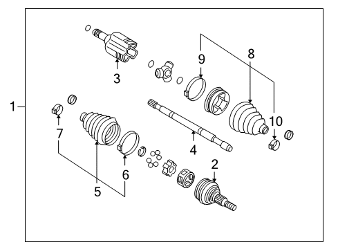 2008 Chevy Uplander Inner Boot, Front Diagram for 15918506
