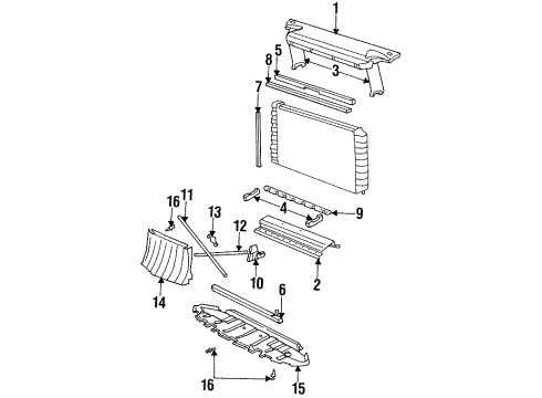 1999 Oldsmobile Aurora Radiator Support Diagram