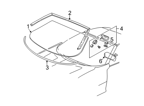 1999 Chevy Camaro Windshield Glass Diagram