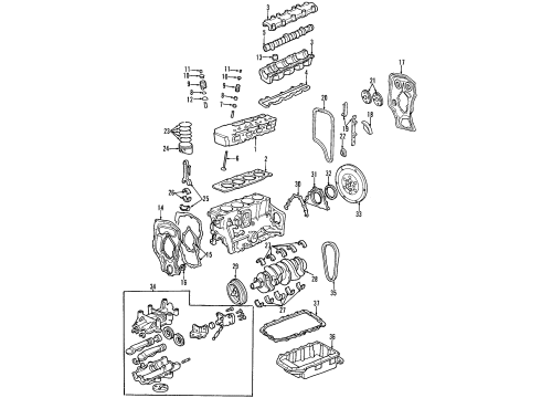 1997 Oldsmobile Achieva Chain Guide Diagram for 24575255