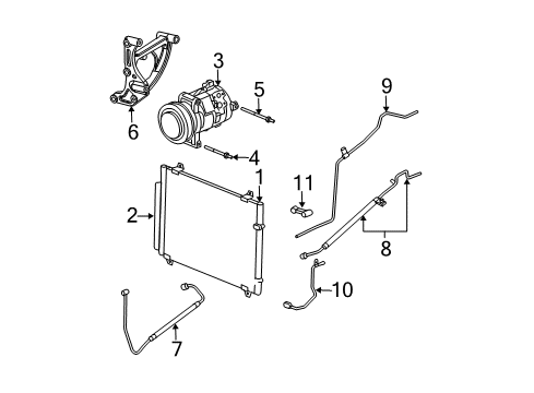 2005 Cadillac CTS A/C Condenser, Compressor & Lines Diagram 1 - Thumbnail