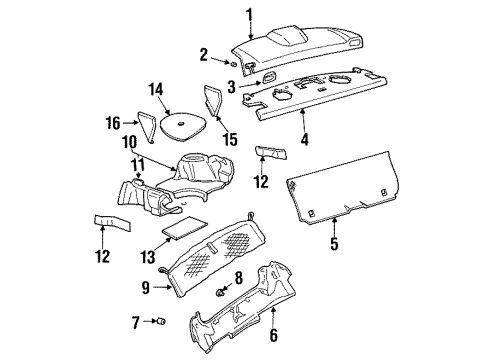 1998 Chevy Monte Carlo Interior Trim - Rear Body Diagram
