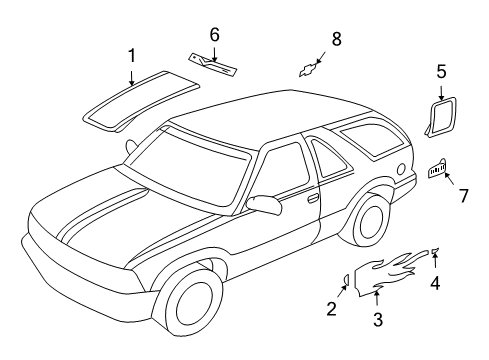 2005 Chevy Blazer Stripe Tape Diagram