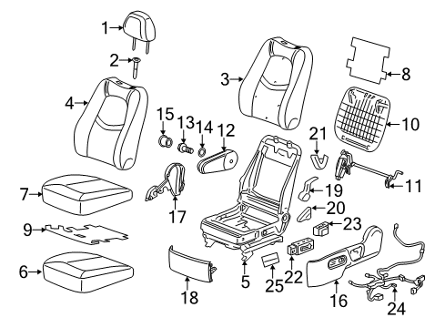 2010 Chevy HHR Front Seat Components Diagram