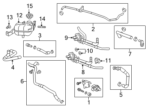 2019 Cadillac CT6 Reservoir Tank Diagram for 22970513