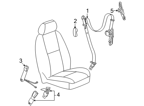 2013 Chevy Silverado 1500 Front Seat Belts Diagram 1 - Thumbnail