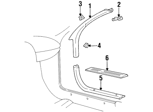 1998 Chevy Monte Carlo Interior Trim - Pillars, Rocker & Floor Diagram