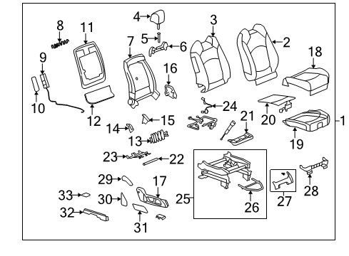 2014 Chevy Traverse Occupant Module, Passenger Side Diagram for 23432455