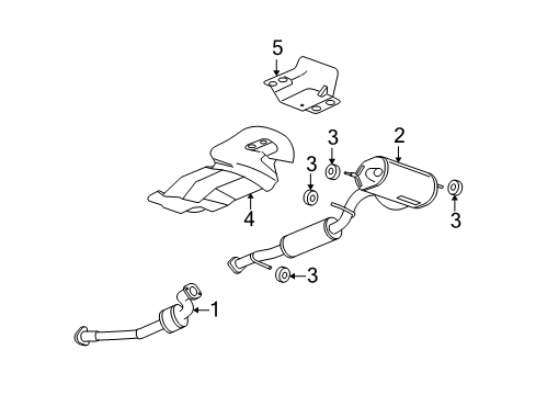 2006 Hummer H3 Catalytic Converter Diagram for 15292649