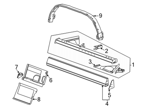 2022 Chevy Corvette Side Panel, Driver Side Diagram for 84591492