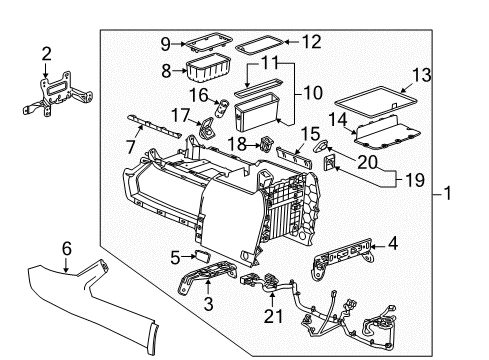 2015 Chevy Silverado 3500 HD Console Assembly, Front Diagram for 23136517