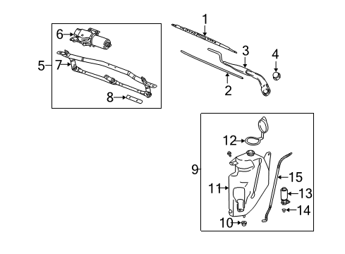 2005 Chevy Equinox Windshield - Wiper & Washer Components Diagram