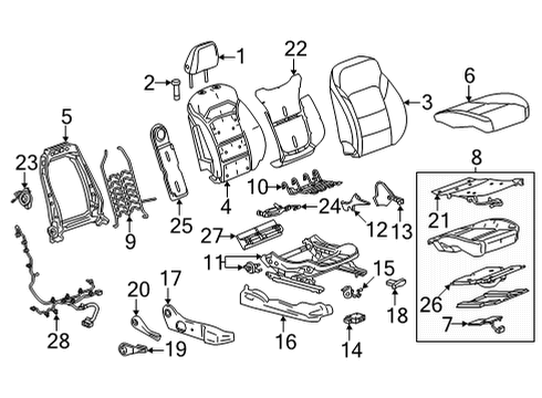 2022 Chevy Bolt EUV Seat Cushion Pad, Front Passenger Side Diagram for 42791268