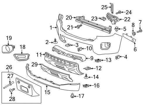 2020 GMC Canyon Starter Bolt Diagram for 11588740
