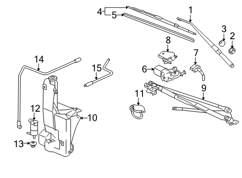 2005 Cadillac Escalade EXT Wiper & Washer Components Diagram