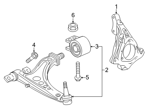 2020 Buick Regal TourX Front Suspension Components Diagram